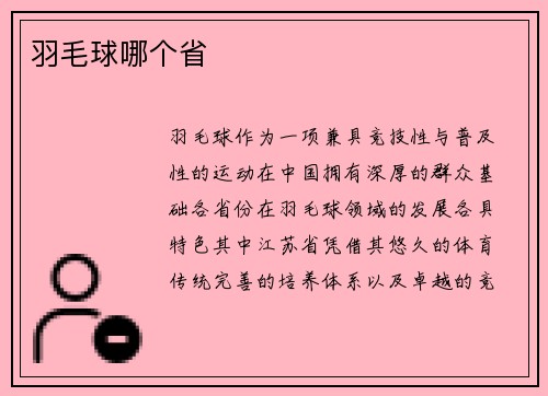 羽毛球哪个省